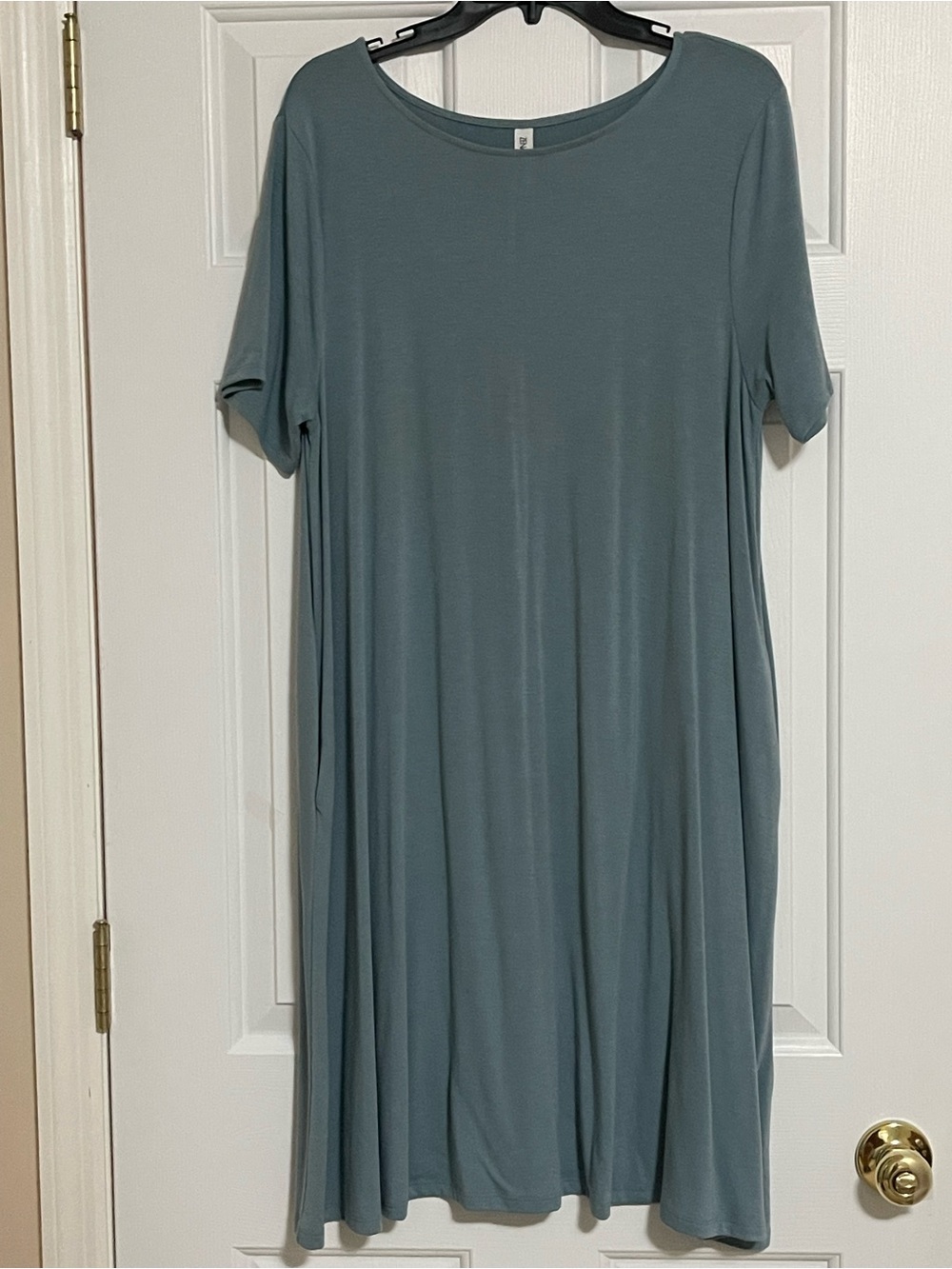 Zenana Outfitters Dusty Blue Scoop Neck Swing Tunic